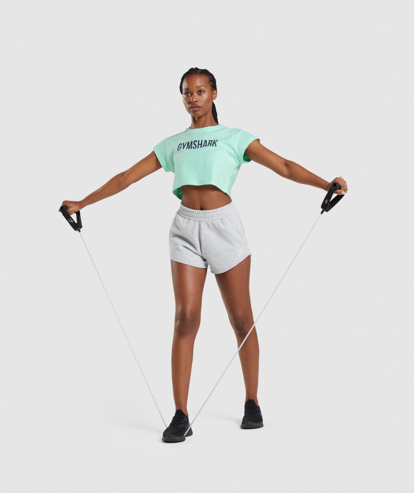 Gymshark Apollo Crop Top Turbo Niebieski
