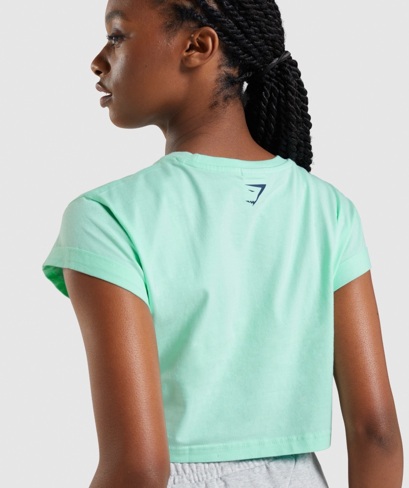 Gymshark Apollo Crop Top Turbo Niebieski