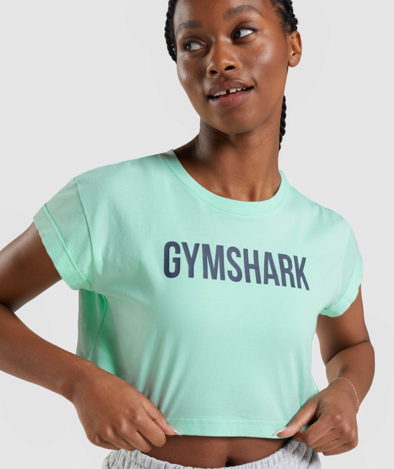 Gymshark Apollo Crop Top Turbo Niebieski