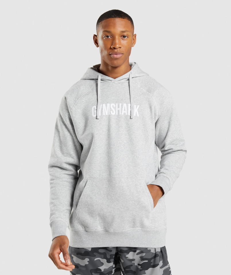 Gymshark Apollo Bluza Z Kapturem Jasnoszara Core Marl