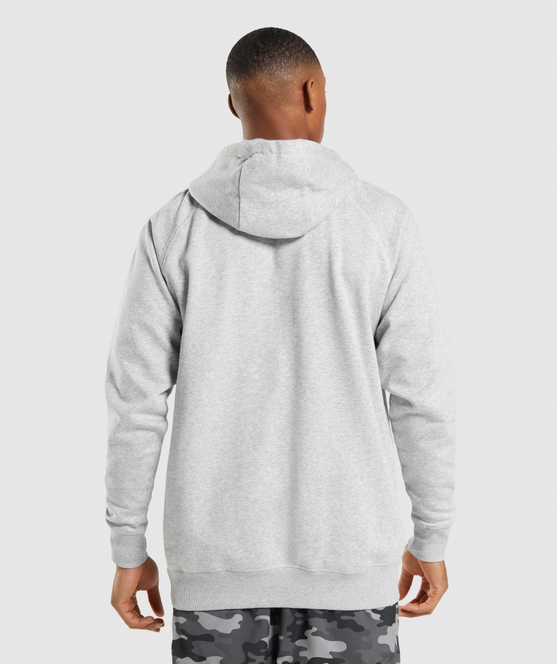 Gymshark Apollo Bluza Z Kapturem Jasnoszara Core Marl