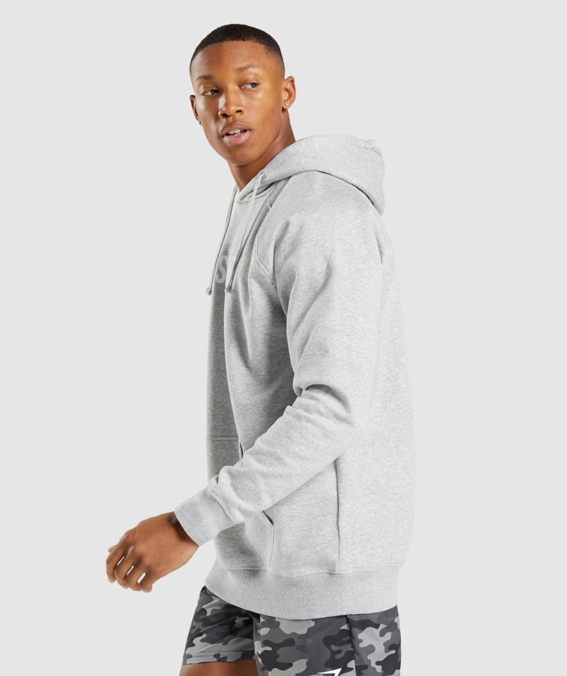 Gymshark Apollo Bluza Z Kapturem Jasnoszara Core Marl