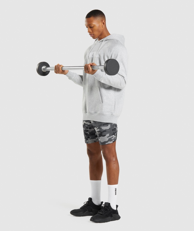 Gymshark Apollo Bluza Z Kapturem Jasnoszara Core Marl