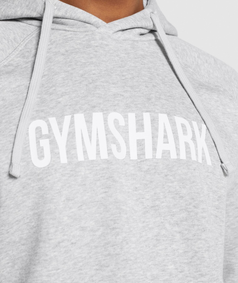 Gymshark Apollo Bluza Z Kapturem Jasnoszara Core Marl