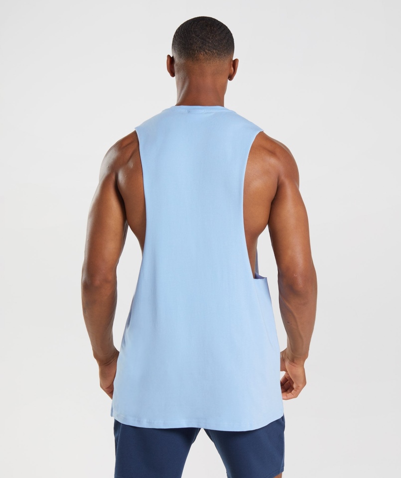 Gymshark Apollo Wypełnienie Drop Arm Tank Moonstone Niebieski