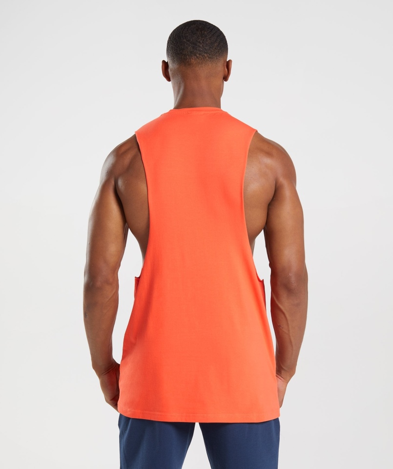 Gymshark Apollo Wypełnienie Drop Arm Tank Papaja Pomarańczowy