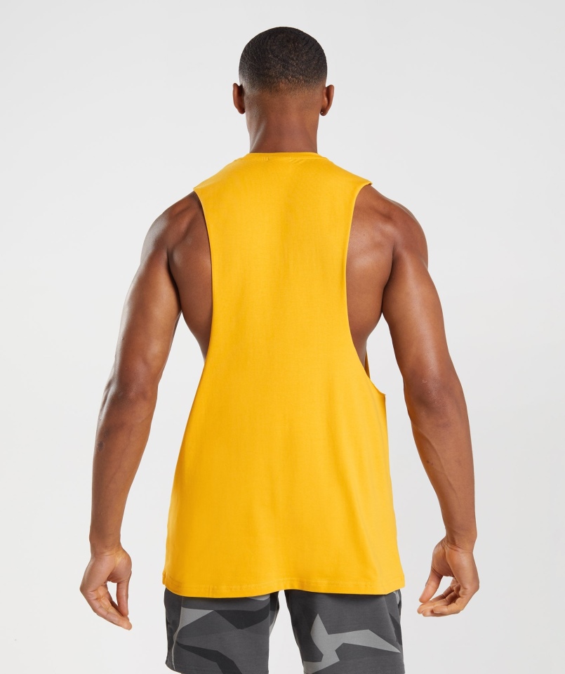 Gymshark Apollo Wypełnienie Drop Arm Zbiornik Szafranowy żółty