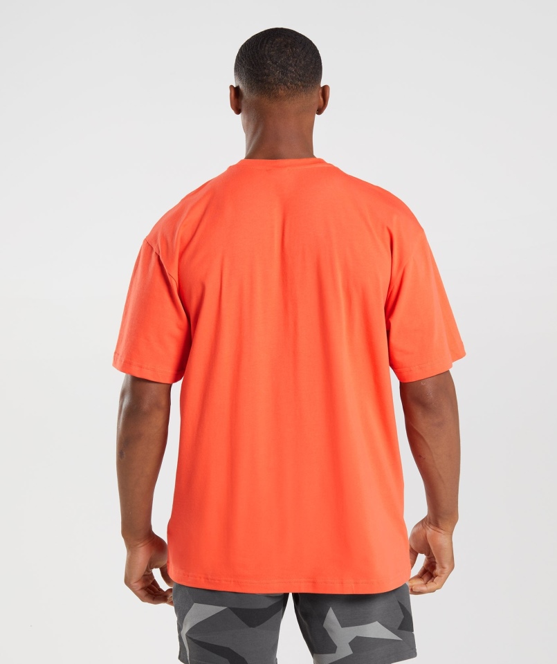 Gymshark Apollo T-shirt Z Wypełnieniem Oversize Papaja Pomarańczowy