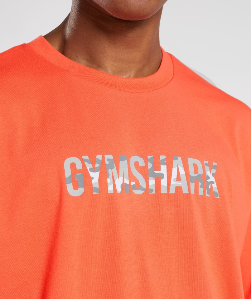 Gymshark Apollo T-shirt Z Wypełnieniem Oversize Papaja Pomarańczowy