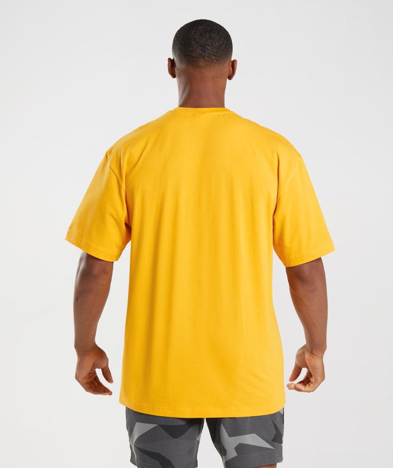 Gymshark Apollo Oversize T-shirt Z Wypełnieniem Szafran żółty