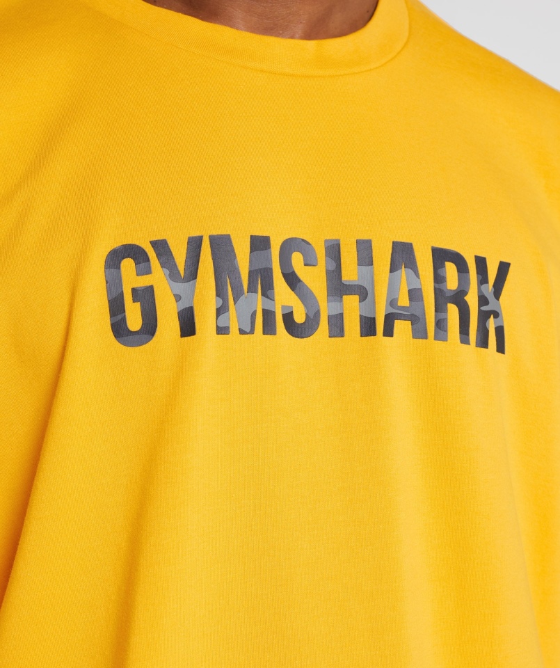 Gymshark Apollo Oversize T-shirt Z Wypełnieniem Szafran żółty