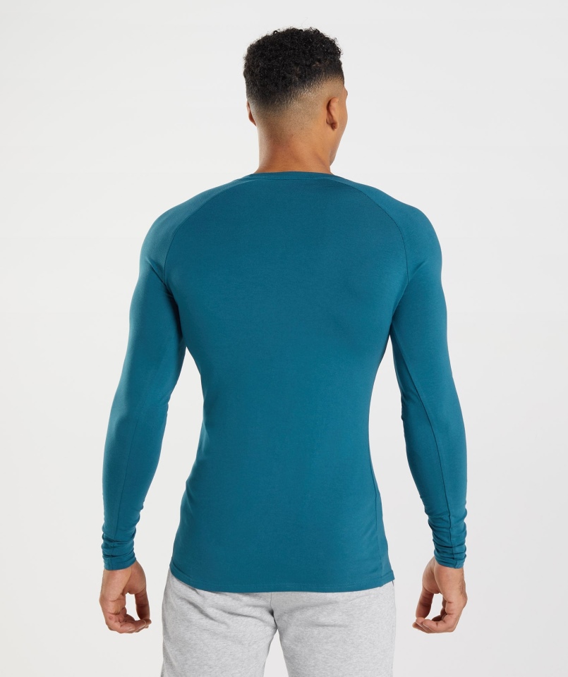 Gymshark Apollo Koszulka Z Długim Rękawem Atlantic Blue