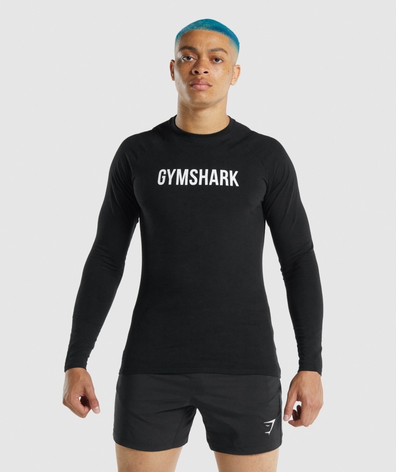 Gymshark Apollo Koszulka Z Długim Rękawem Czarna
