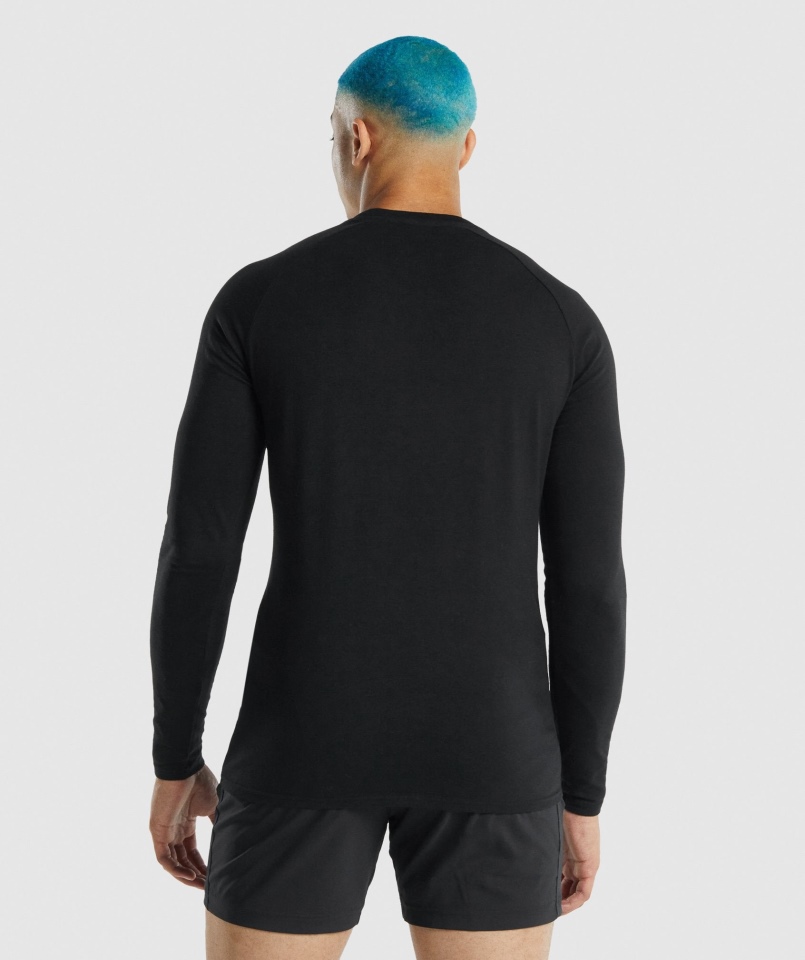 Gymshark Apollo Koszulka Z Długim Rękawem Czarna