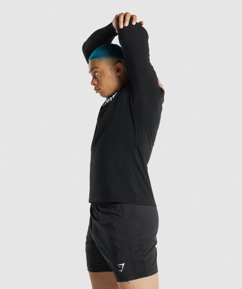 Gymshark Apollo Koszulka Z Długim Rękawem Czarna