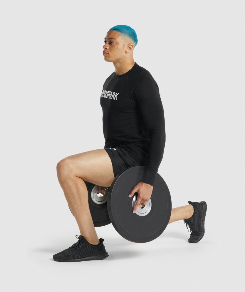 Gymshark Apollo Koszulka Z Długim Rękawem Czarna