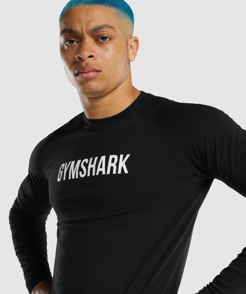 Gymshark Apollo Koszulka Z Długim Rękawem Czarna