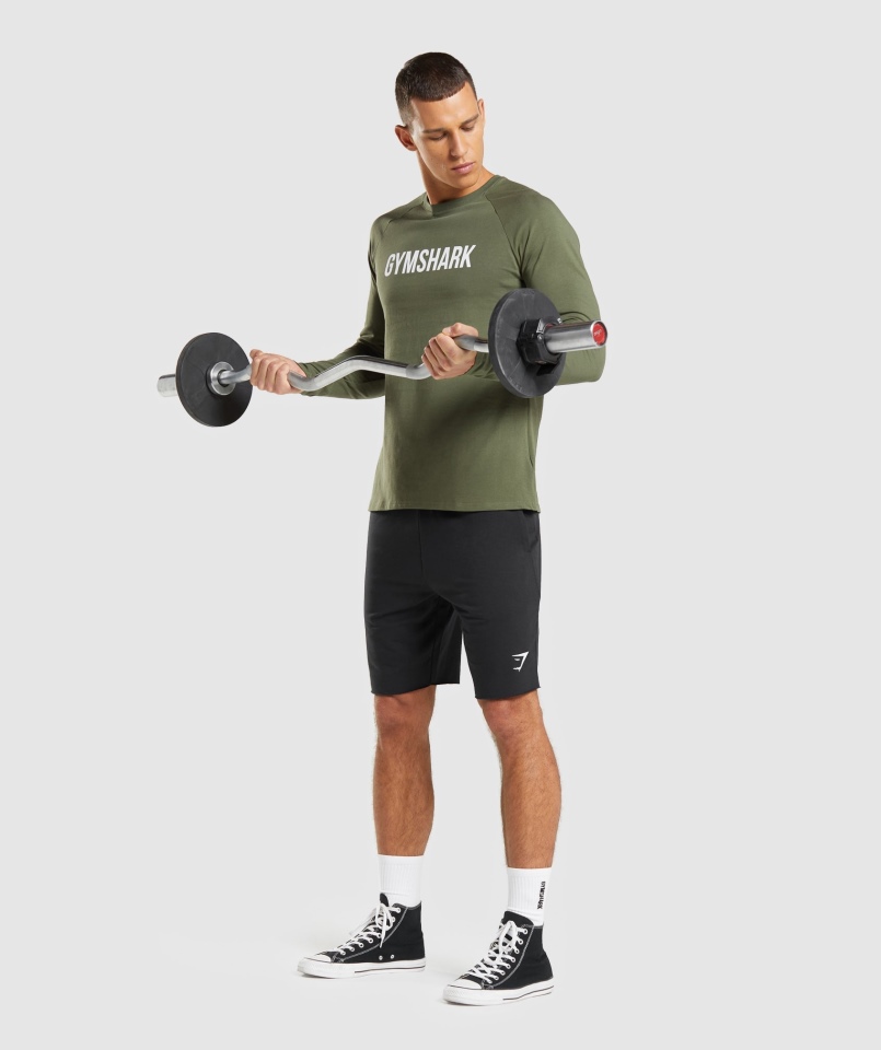 Gymshark Apollo Koszulka Z Długim Rękawem Core Oliwkowa