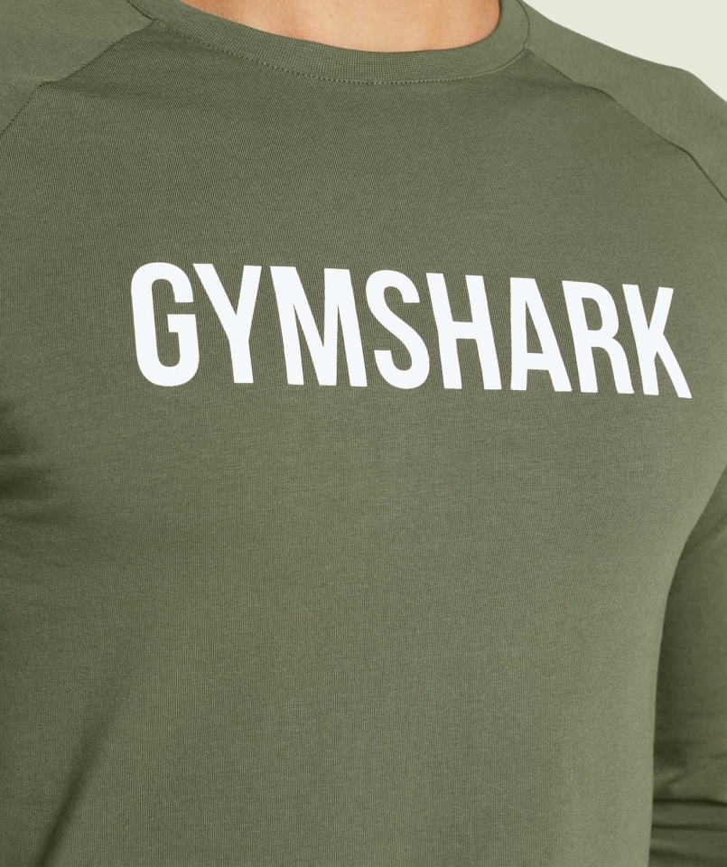Gymshark Apollo Koszulka Z Długim Rękawem Core Oliwkowa
