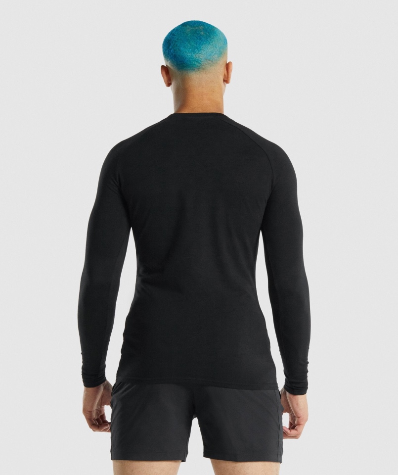 Gymshark Apollo Koszulka Z Długim Rękawem Męska Czarna