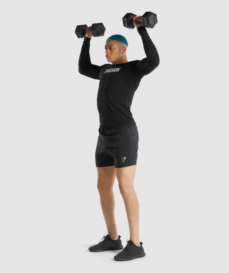 Gymshark Apollo Koszulka Z Długim Rękawem Męska Czarna