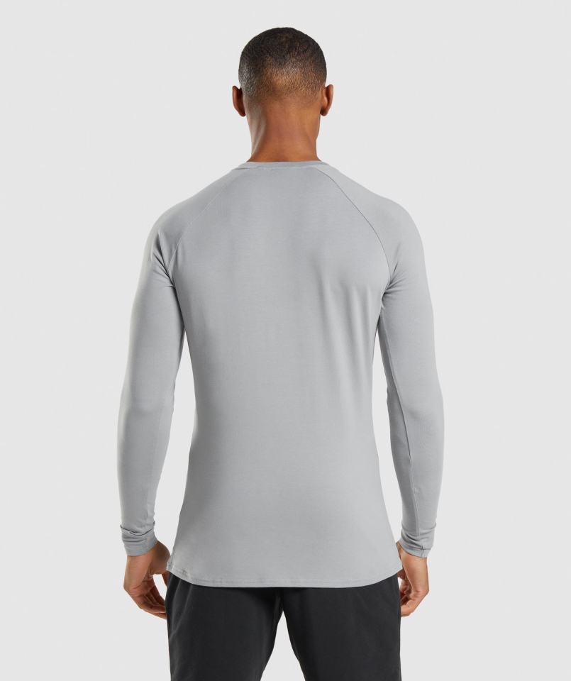 Gymshark Apollo Koszulka Z Długim Rękawem Męska Smokey Grey