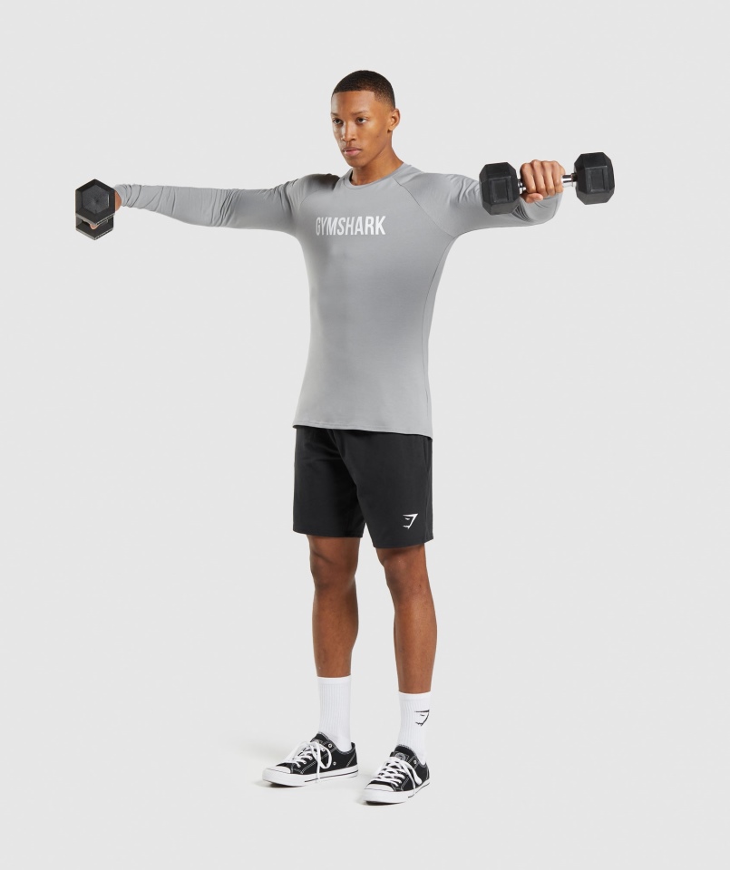 Gymshark Apollo Koszulka Z Długim Rękawem Męska Smokey Grey