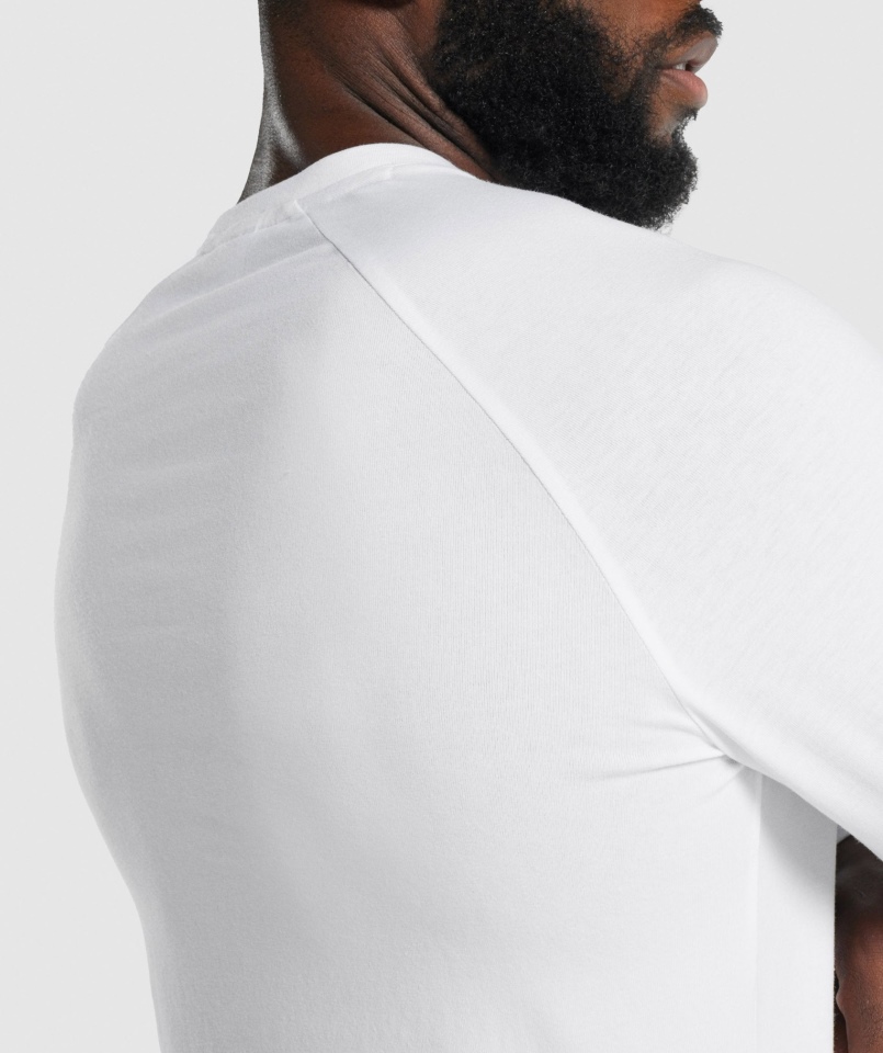 Gymshark Apollo Koszulka Z Długim Rękawem Męska Biała
