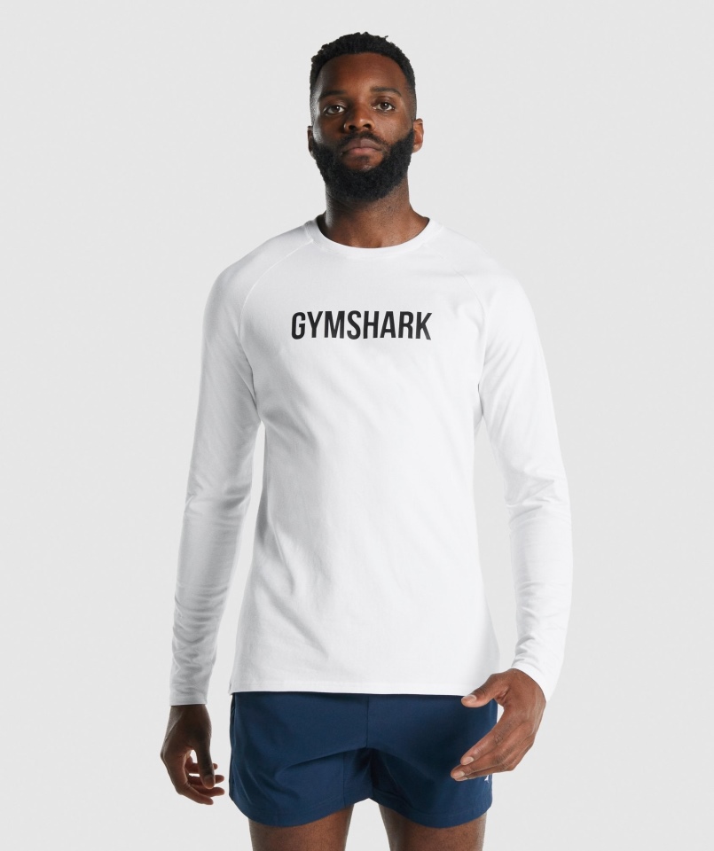 Gymshark Apollo Koszulka Z Długim Rękawem Biała