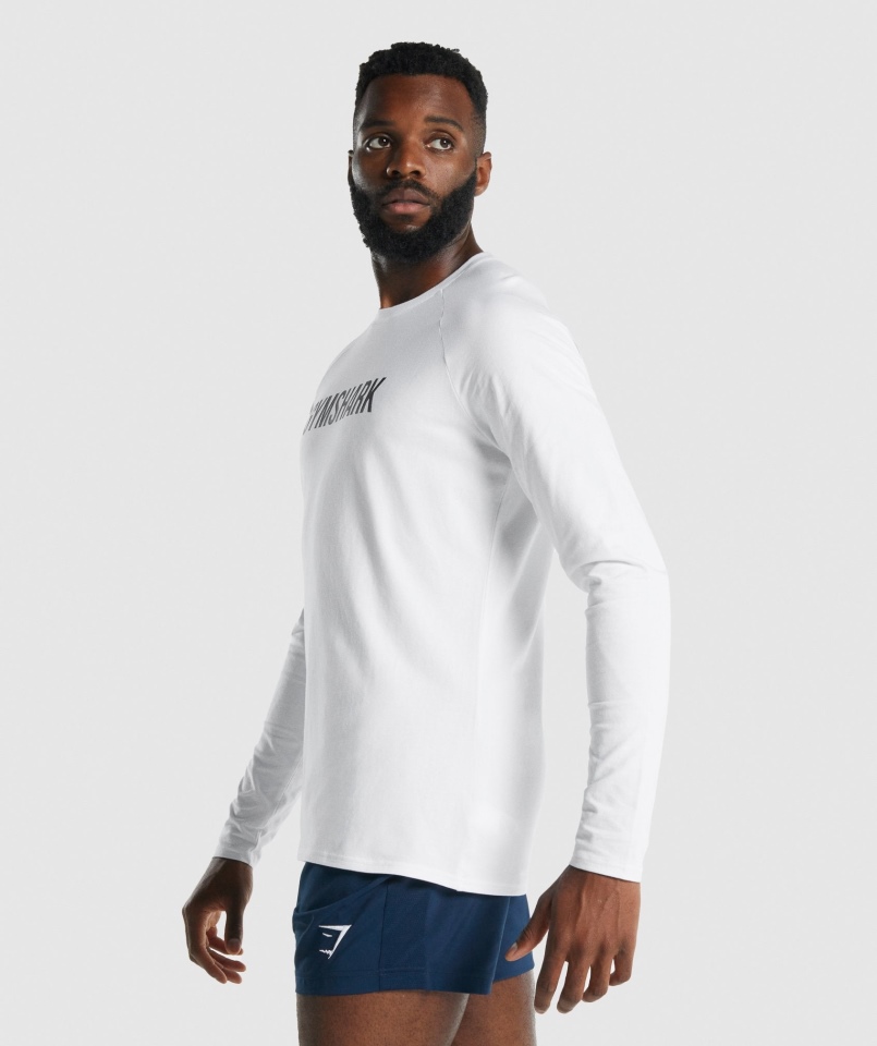 Gymshark Apollo Koszulka Z Długim Rękawem Biała
