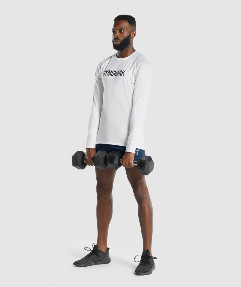 Gymshark Apollo Koszulka Z Długim Rękawem Biała