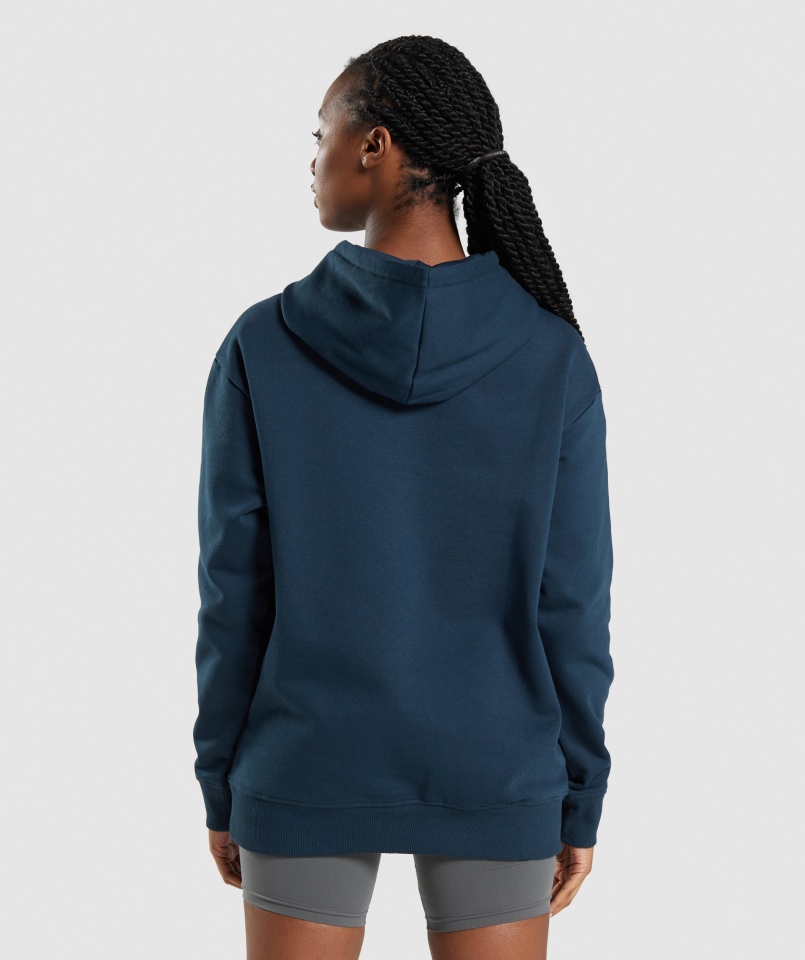 Gymshark Apollo Oversizowa Bluza Z Kapturem Navy