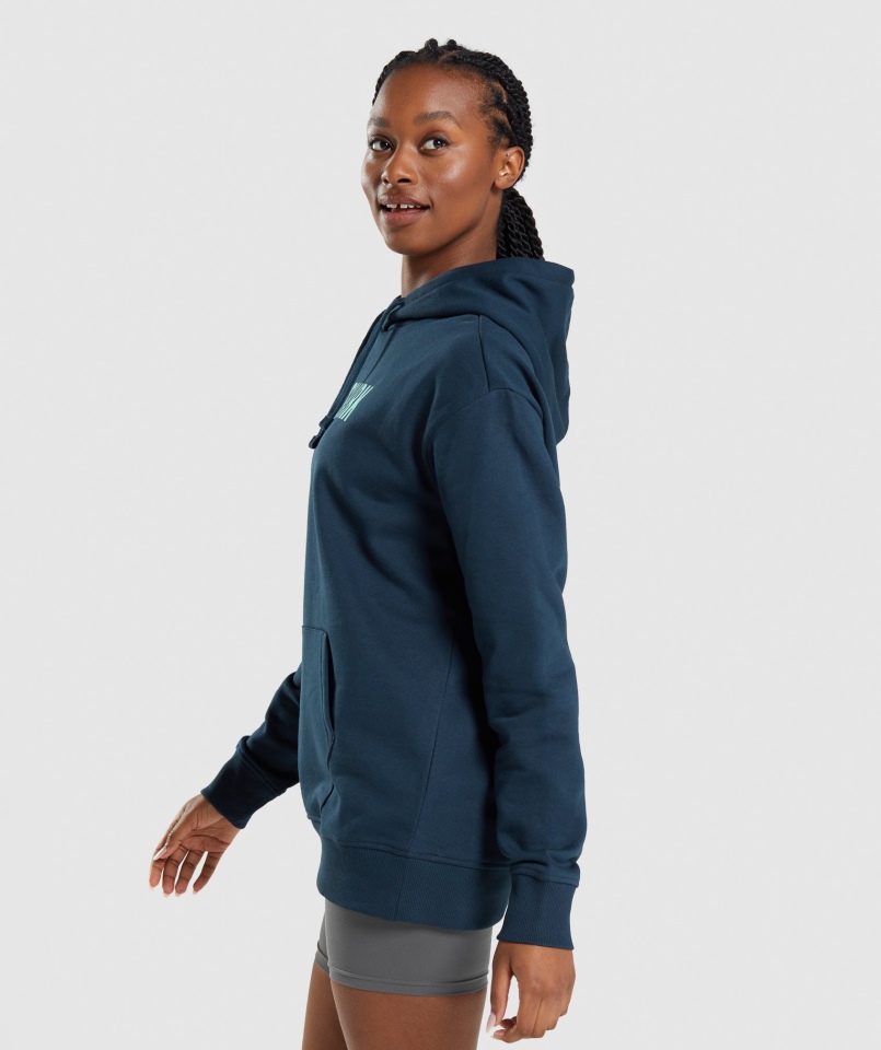 Gymshark Apollo Oversizowa Bluza Z Kapturem Navy