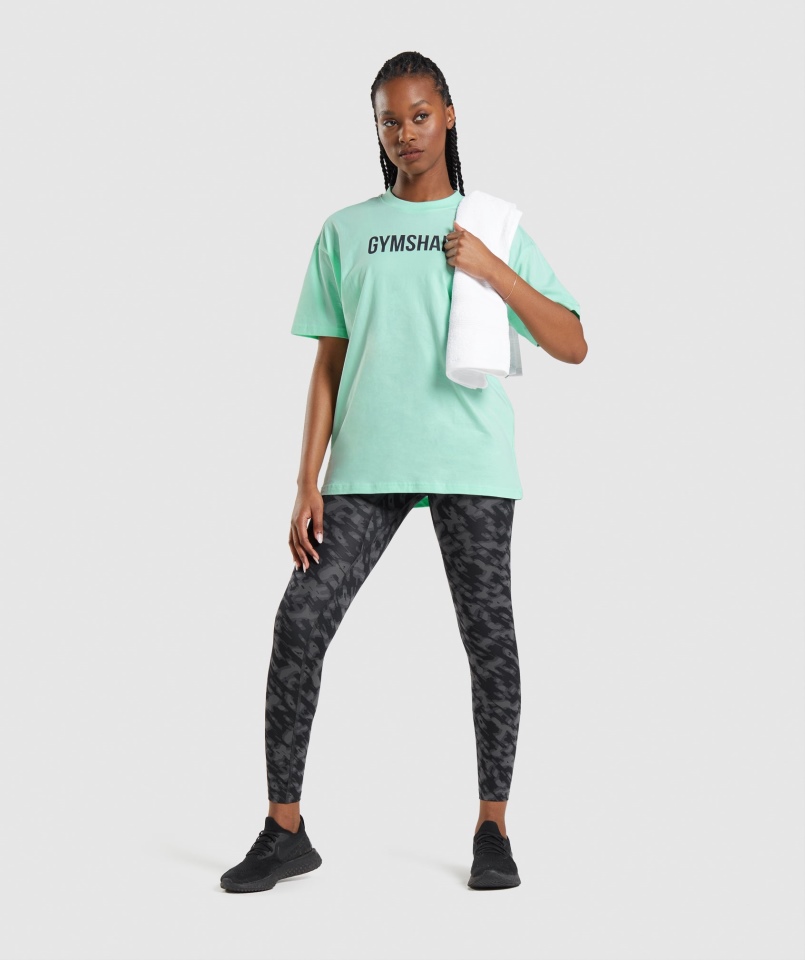 Gymshark Apollo Oversize T-shirt Turbo Niebieski