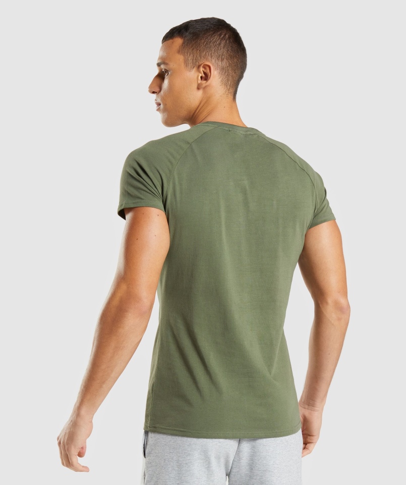 Koszulka Gymshark Apollo Core Oliwkowa