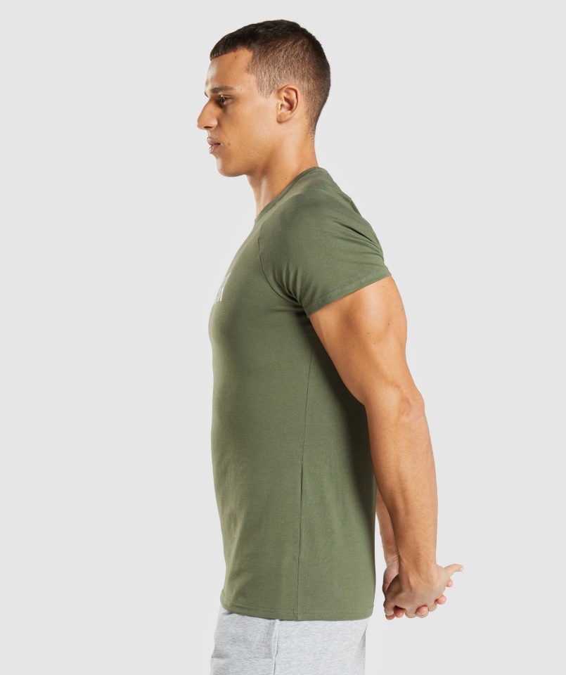 Koszulka Gymshark Apollo Core Oliwkowa
