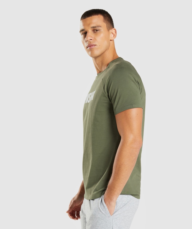 Gymshark Apollo Koszulka Męska Core Oliwkowa