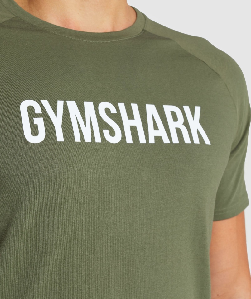 Gymshark Apollo Koszulka Męska Core Oliwkowa