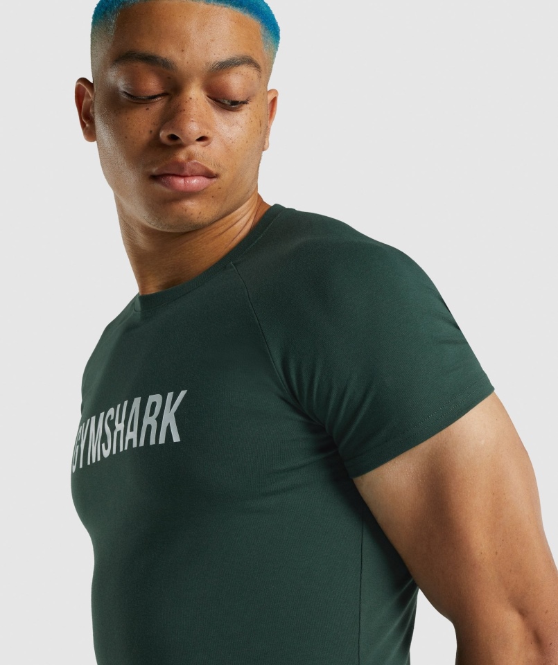 Gymshark Apollo Koszulka Męska Ciemnozielona