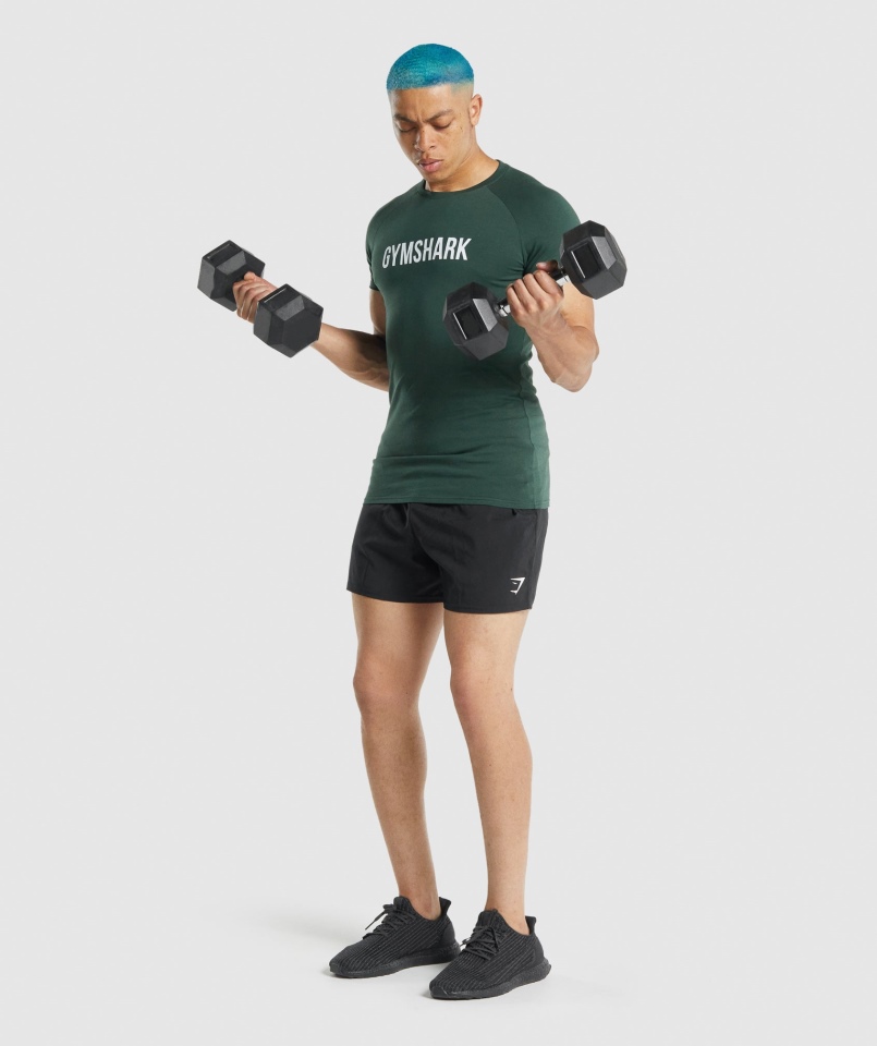 Gymshark Apollo Koszulka Męska Ciemnozielona
