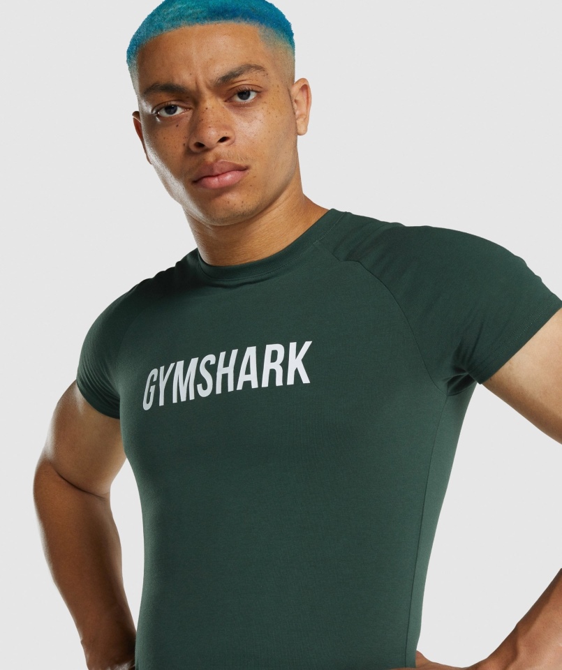 Gymshark Apollo Koszulka Męska Ciemnozielona