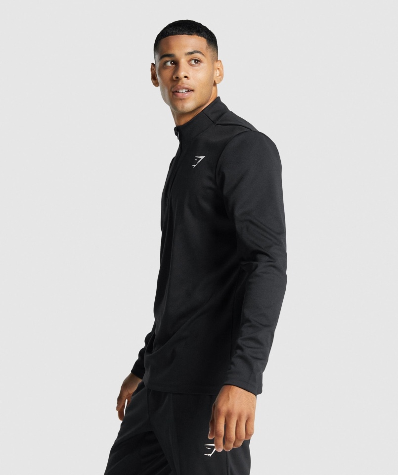 Gymshark Arrival Czarny Sweter Z Suwakiem 1/4