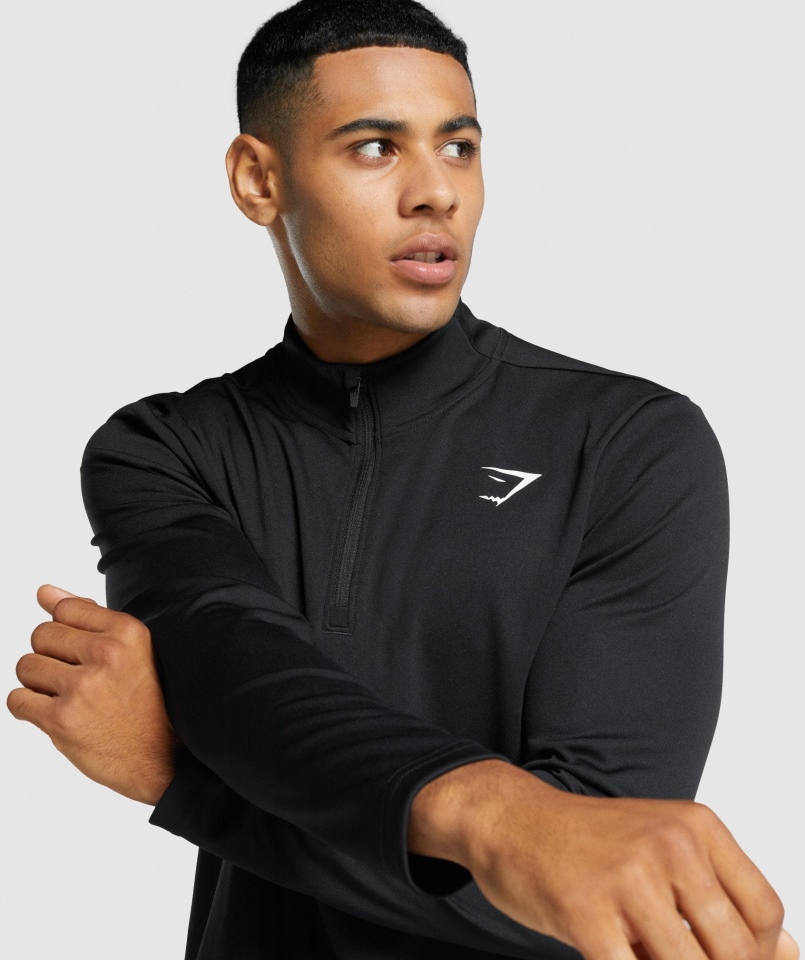 Gymshark Arrival Czarny Sweter Z Suwakiem 1/4