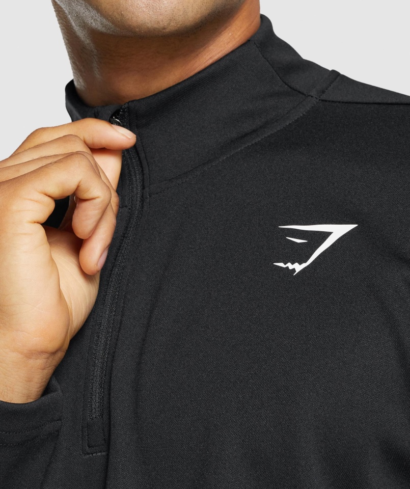 Gymshark Arrival Czarny Sweter Z Suwakiem 1/4