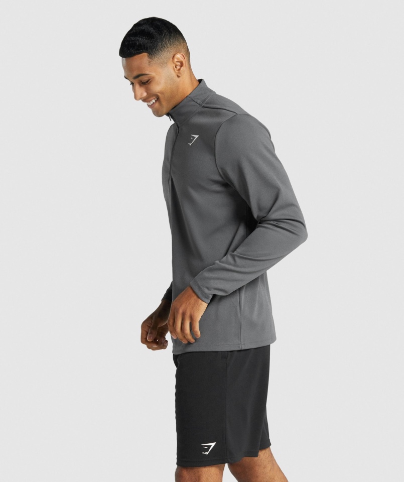 Gymshark Przyjazd 1/4 Zip Pulower Grafitowy