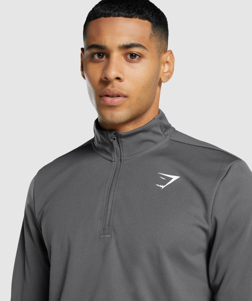 Gymshark Przyjazd 1/4 Zip Pulower Grafitowy