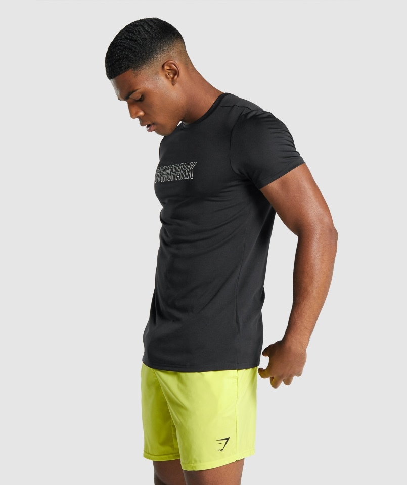 Gymshark Przyjazd Graficzny T-shirt Czarny