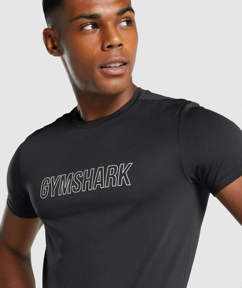 Gymshark Przyjazd Graficzny T-shirt Czarny