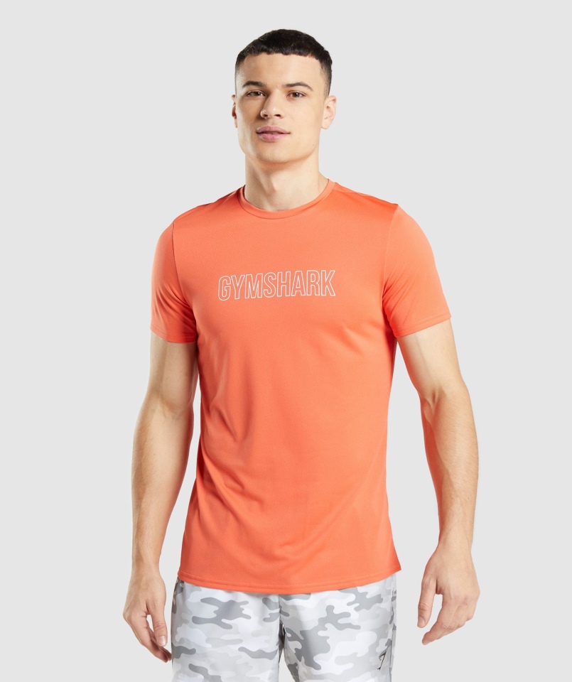 Gymshark Przyjazd Graficzny T-shirt Papaja Pomarańczowy