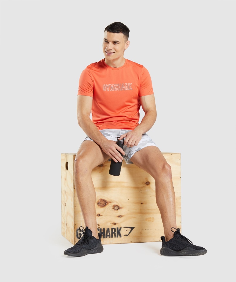 Gymshark Przyjazd Graficzny T-shirt Papaja Pomarańczowy